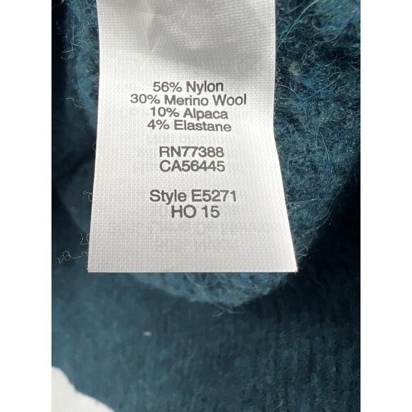 Madewell Sweater‎ Womens Wafflestitch Turtleneck Wool Alpaca Blue Size Medium - Picture 3 of 7